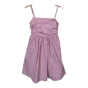 CEC Women Pink Gingham Sundress Elastic Back Size Small